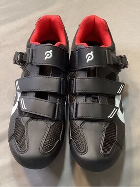 Peloton Cycling Bike Shoes Black/Red Size 46 (US Men’s 12) Look Delta Cleats NEW